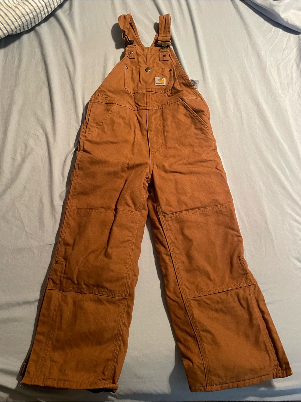 Carhartt Kids Brown Duck Bib Overalls - Heavy-Duty Workwear
